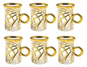 Eisenbach EB-6DTC250: 6 Demitasse Espresso Coffee Gold Accent Glas Cup