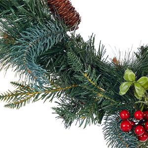 Julgirlang Grönt Syntetmaterial Konstgjord 180 cm Förbelyst med LED-lampor Juldekor Vinter Jul Beliani