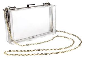 Transparent väska med kedja - Silver
