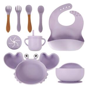 Barnservis med Krabbdesign – Lila
