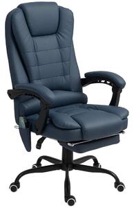 Kontorsstol med 7-punktsmassage, ergonomisk kontorsstol med liggfunktion, höj- och sänkbar chefsstol med fjärrkontroll, 120 kg l