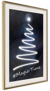 Inramad Poster / Tavla - Bright Christmas Tree - 20x30 Guldram med passepartout