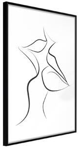 Inramad Poster / Tavla - Passionate Closeness - 40x60 Guldram