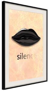 Inramad Poster / Tavla - Silent Lips - 20x30 Guldram med passepartout