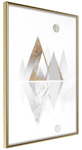 Inramad Poster / Tavla - Sun and Mountains - 40x60 Guldram