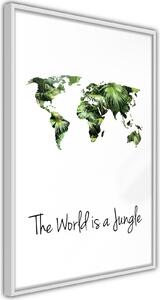Inramad Poster / Tavla - We Live in a Jungle - 20x30 Guldram