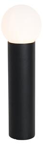 Stående utomhuslampa svart med opalglas 50 cm IP44 - Huma