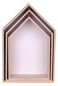 HOUSE NORDIC Verona hyllor - vit / natur trä, husformade