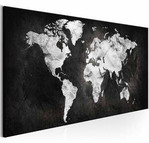 ARTGEIST Two-coloured världskartbild - vit/svart tryck, 3 storlekar 150x50