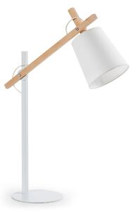 LAFORMA Jovik bordslampa - vit metall/bomull och naturligt trä