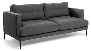LAFORMA Vinny Soffa - Mörkgrått Tyg och Svart Metall, 3-sits