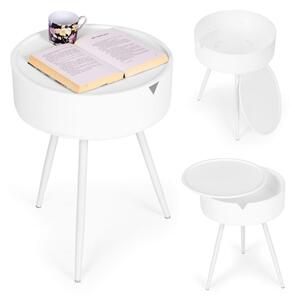 Runt nattduksbord med avtagbar plastskiva - ModernHome