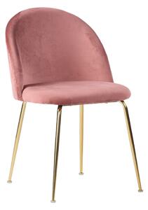 HOUSE NORDIC Geneve matbordsstol - rosa / m&aumlssing velour / st&aringl