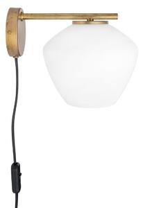 DK 1 vägglampa, råmässing/opal 18cm