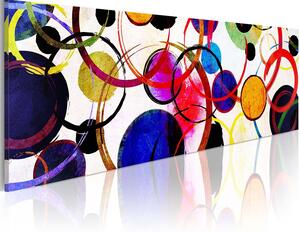 Artgeist bild - Rainbow Circles, på duk 150x50