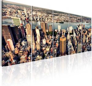 Artgeist bild - Flight over New York på duk 200x80