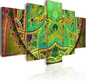Artgeist bild - Mandala: Green Energy, på duk, två storlekar 200x100