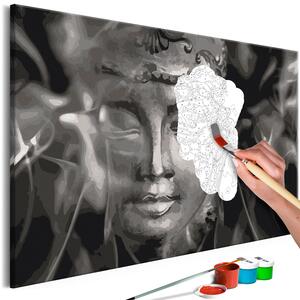 ARTGEIST DIY dukmålning - Buddha in Black and White 60x40