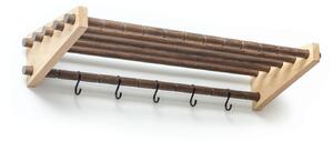 ROON & RAHN Moodrack hatthylla - natur/brun ek, med 5 S-krokar, 78 cm