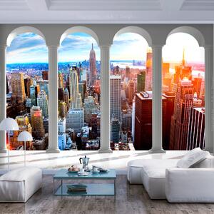 ARTGEIST Fototapet - Pillars and New York, utsikt &oumlver New York
