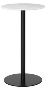 Gubi - Gubi 1.0 Bar Table, Round, Ø60, Black Base, Marble Top - Bianco Carrara - Barbord - Vit - Metall/Sten