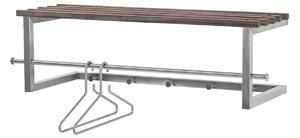 SPINDER DESIGN rektangulär Rezzo hatthylla, med 5 krokar och hängstång - stål
