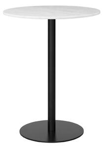 Gubi - Gubi 1.0 Bar Table, Round, Ø80, Black Base, Marble Top - Bianco Carrara - Barbord - Vit - Metall/Sten