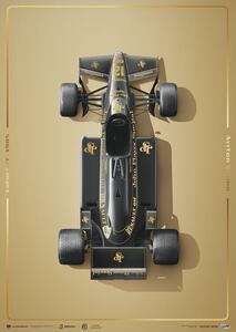 Konsttryck Lotus 97T - Ayrton Senna - Stunning Black - Estoril - 1985 - Gold