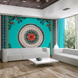 ARTGEIST Färgglad fototapet med orientaliskt grafiskt mönster och blommor