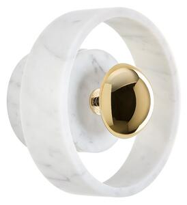 Stone vägglampa LED, vit marmor/mässing