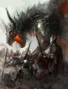 Illustration dragon hunt, fotokostic