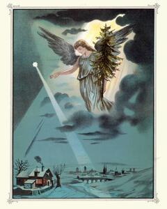 Illustration Christmas night, Angel carrying a Christmas, duncan1890