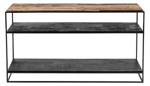 NOVASOLO Rustika konsolbord, med hyllor - naturligt återvunnet trä och järn