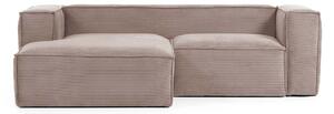LAFORMA Blok Soffa, med Schäslong - Rosa Sammet