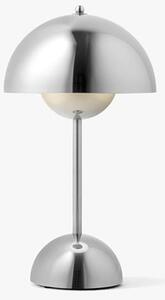 Flowerpot Portabel bordslampa VP9, Chrome-Plated, magnetisk laddare 33cm