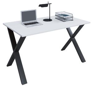 VCM NORDIC Lona X-feet skrivbord - vitt trä och svart metall