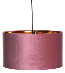Modern hänglampa rosa med guld 40 cm - Rosalina