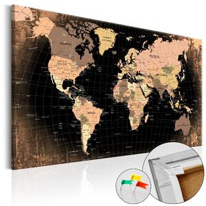 ARTGEIST Planet Earth - Klassisk världskarta med linjer tryckta på kork - Flera storlekar 90x60