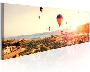ARTGEIST Balloon Rides - Bild med ballonger vid solnedgången tryckt på duk - Flera storlekar 120x40