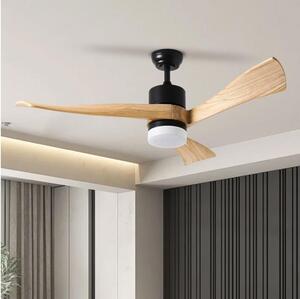ZEVENTI - LED takfläkt NATURITO LED/18W/230V Wi-Fi Tuya svart/ek + fjärrkontrol