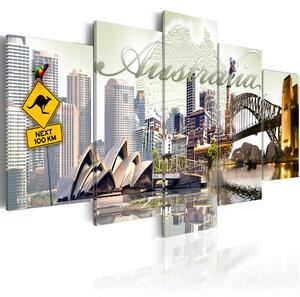 ARTGEIST Welcome to Australia! - Bild på Sydney Opera House tryckt på duk - Flera storlekar 200x100
