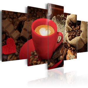 ARTGEIST Love espresso - Bild på espresso med hjärta i skum tryckt på duk - Flera storlekar 100x50