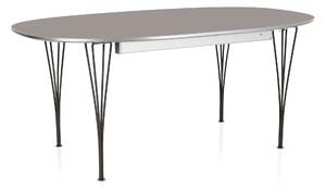 Fritz Hansen - Superellips Utdragbart B620 – 170–270x100 cm Grey Efeso/Black - Matbord - Bruno Mathsson - Grå - Metall/Trä