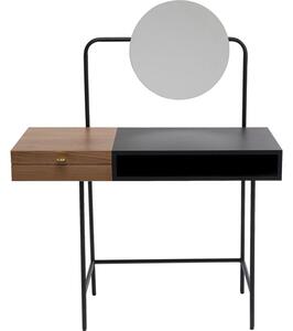 KARE DESIGN Vanity Sminkbord, med 2 Fack - Spegelglas, Valnötsplywood och Stål