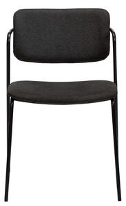 DAN-FORM Zed matbordsstol, med armstöd - svart tyg och svart metall