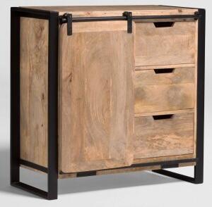 WoodCraft byrå med 3 lådor och skjutdörr