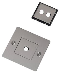 Buster + Punch - 1G Wall Plate Horizontal With Infills Steel - Massimo Minale - Silver