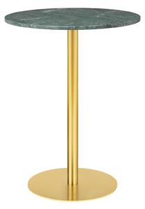 Gubi - Gubi 1.0 Bar Table, Round, Ø80, Brass Base, Marble Top - Verde Guatemala - Barbord - Grön - Metall/Sten