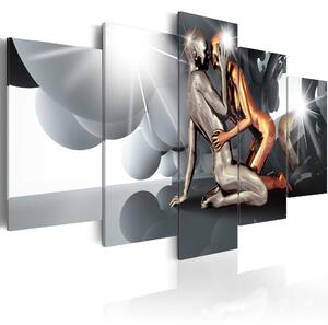 ARTGEIST bild tryckt på duk - Lovers of the Future, 5-delad - Flera storlekar 200x100