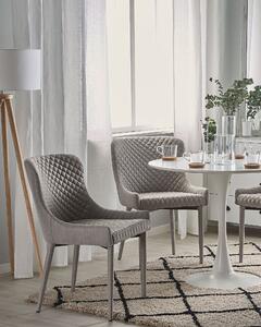 Set med 2 matstolar Ljusgrå Tygklädsel Glam Eclectic Style Beliani